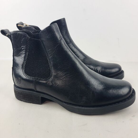 Born Brenta II Boot Black Leather Pull On Chelsea Comfort Boots - Picture 6 of 15